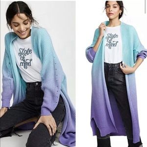 Free People come Together Purple Ombré Duster Cardigan